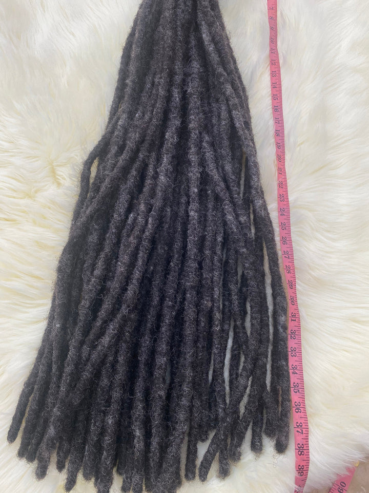 100% Human Hair Salt and Pepper Dreadlocks. Afro Kinky Human Hair Dreadlock Extensions. 10 locs Per Bundle