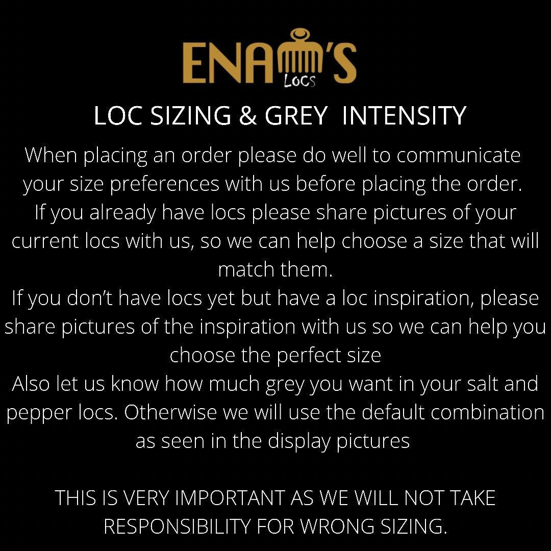 100% Human Hair Salt and Pepper Dreadlocks. Afro Kinky Human Hair Dreadlock Extensions. 10 locs Per Bundle