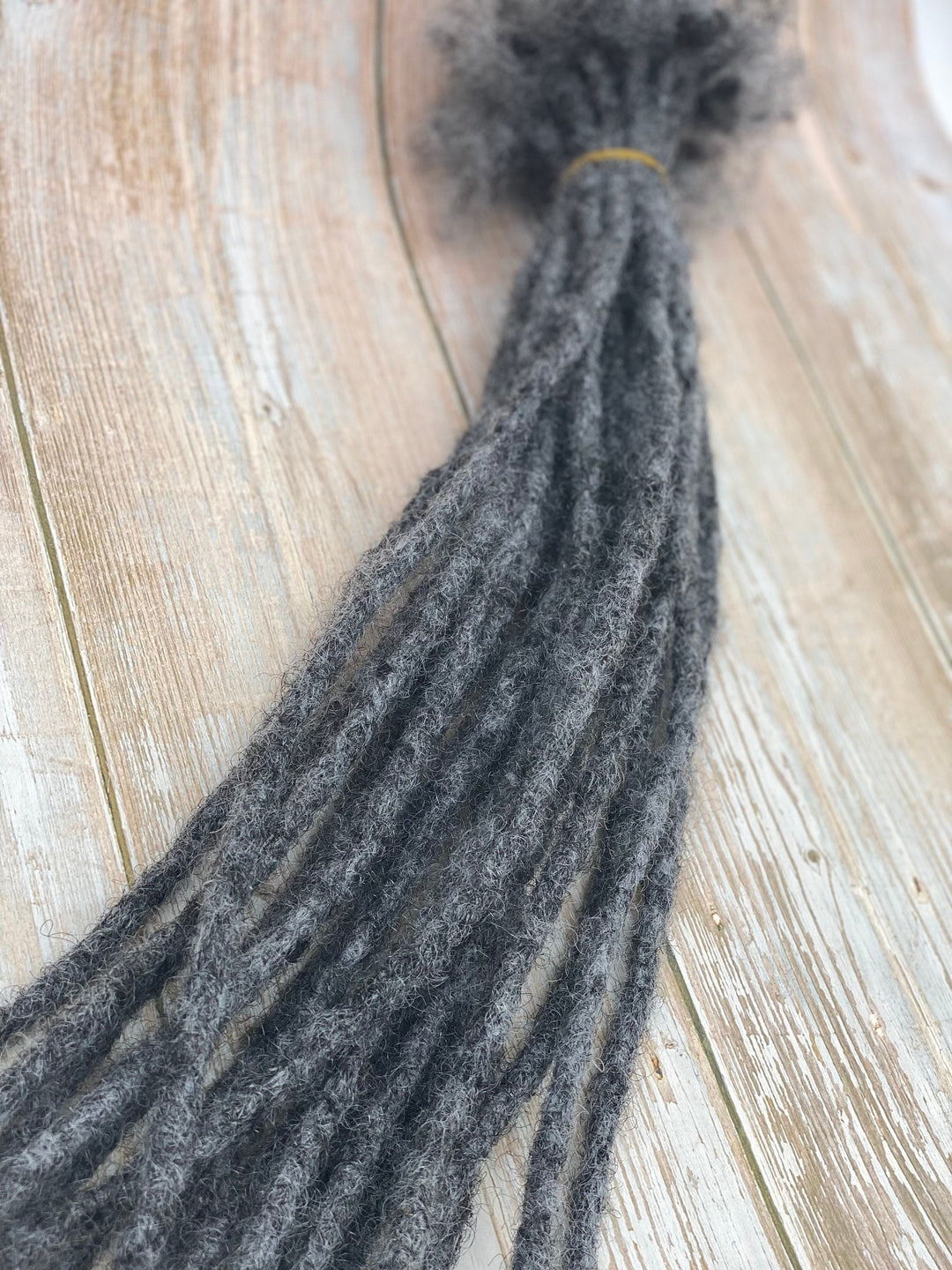 100% Human Hair Salt and Pepper Dreadlocks. Afro Kinky Human Hair Dreadlock Extensions. 10 locs Per Bundle
