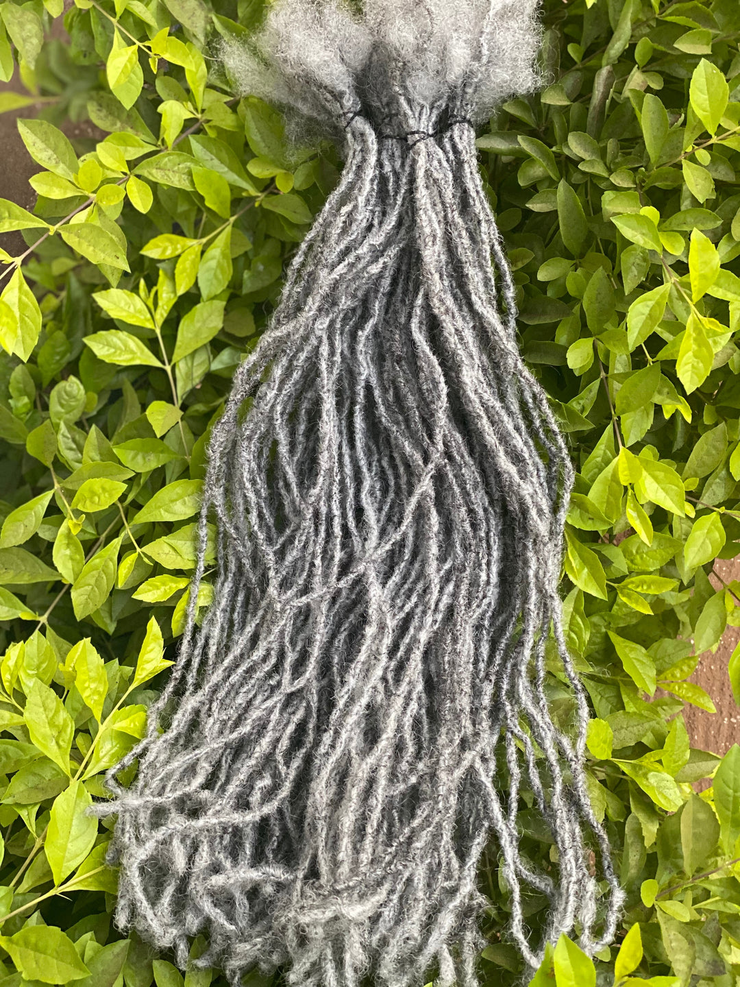 Salt and Pepper Textured Intalocs. (Sika Locs) 0.3-0.35cm 10 locs per bundle. 100% human hair. Interlocked Locs