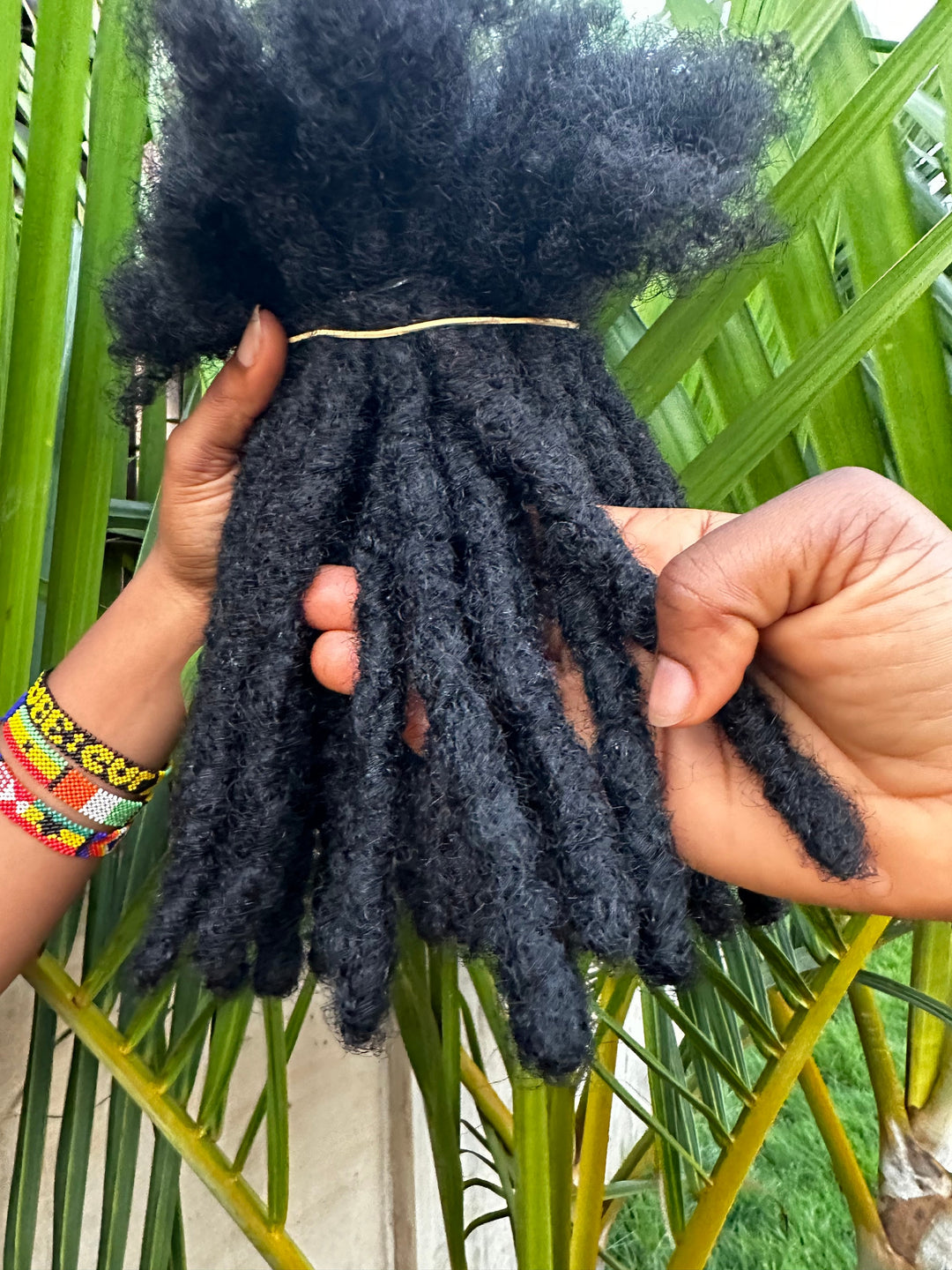 100% Human hair dreadlocks extensions. Afro Kinky Dreadlocks, 50 locs per bundle. 1 cm large locs