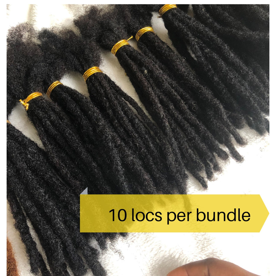 Handmade 100% Human Hair Dreadlock Extensions - Crocheted Loc Extensions 
