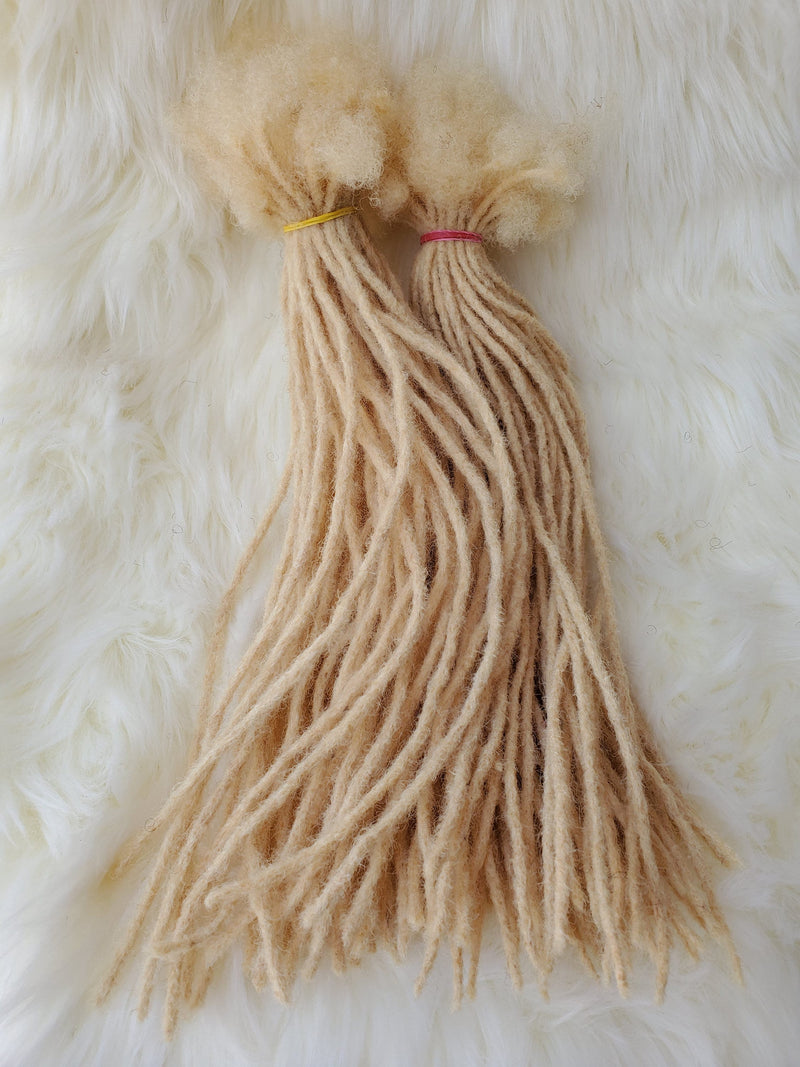 Blonde (613) dreadlocks extensions. hand made. 10 locs per bundle