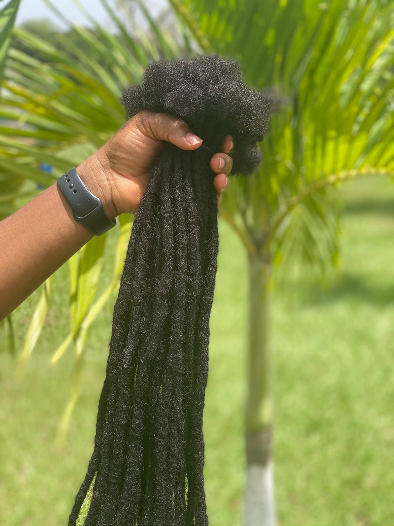 Medium(0.7-0.8cm) Dreadlock extensions. 100% Human Hair Dreadlocks Handmade Locs. 100 per bundle