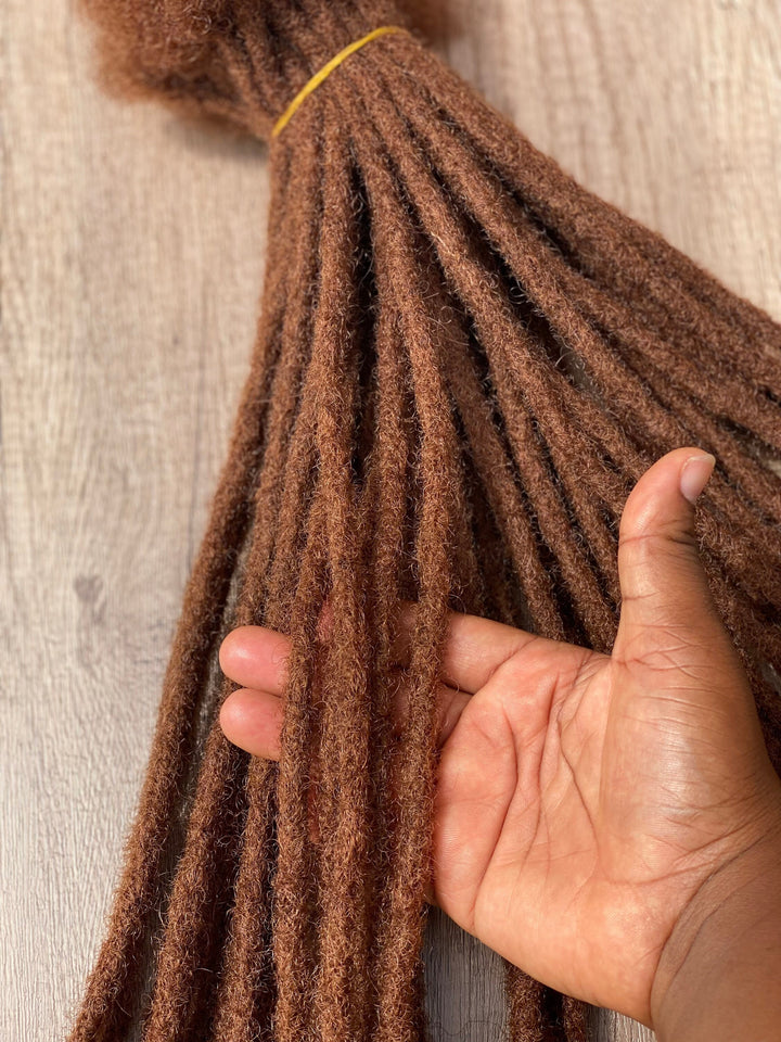 Human Hair Dreadlocks extensions. Color #30. 10 Locs Per Bundle. 100% Afro Kinky Dreadlocks Extensions.