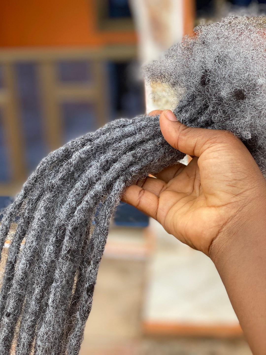 100% Human Hair Salt and Pepper Dreadlocks. Afro Kinky Human Hair Dreadlock Extensions. 10 locs Per Bundle