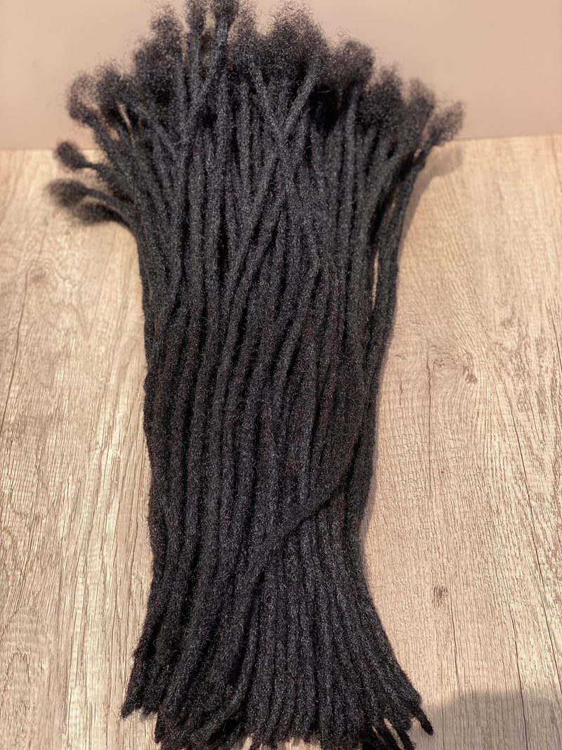 S-medium (0.5-0.6) Dreadlock extensions. 100% Human Hair Dreadlocks Handmade Locs. 100 per bundle