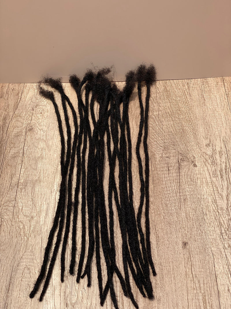 S-medium (0.5-0.6) Dreadlock extensions. 100% Human Hair Dreadlocks Handmade Locs. 100 per bundle