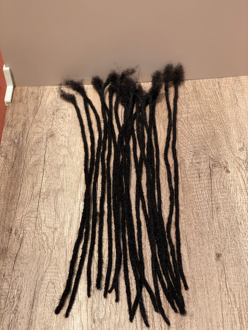 S-medium (0.5-0.6) Dreadlock extensions. 100% Human Hair Dreadlocks Handmade Locs. 100 per bundle