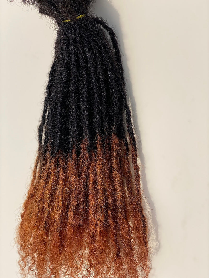 Human hair loc extensions honey blonde Textured Intalocs tips