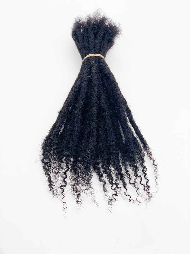 Loose curly ends Human hair dreadlocks extensions. Personalized 100% Human Hair Handmade Locs. 10 locs per bundle