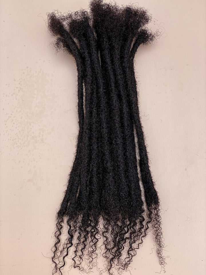 Loose curly ends Human hair dreadlocks extensions. Personalized 100% Human Hair Handmade Locs. 10 locs per bundle