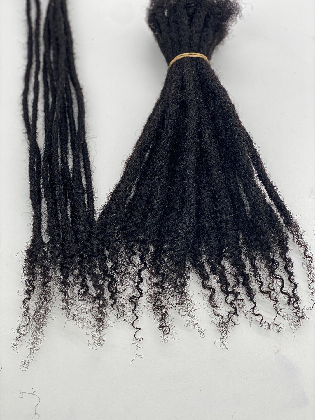 Loose curly ends Human hair dreadlocks extensions. Personalized 100% Human Hair Handmade Locs. 10 locs per bundle