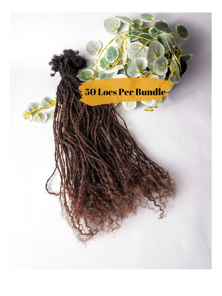 Extra Small Loc extensions.x 50 locs per bundle. | 1b/Medium Brown | 100% Afro Kinky Human Hair Dreadlocks Extensions.