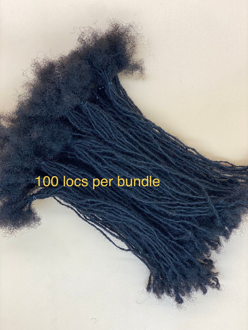 Extra Small Loc extensions.x 100 locs per bundle. 100% Afro Kinky Human Hair Dreadlocks Extensions.