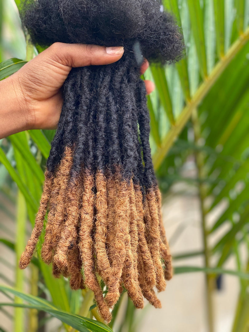 Smedium (0.6-0.7cm) Textured Intalocs. |Honey Blonde| 50 locs per bundle 100% human hair. Interlocked Locs