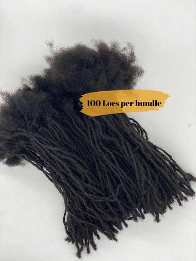 Extra Small Loc extensions.x 100 locs per bundle. 100% Afro Kinky Human Hair Dreadlocks Extensions.