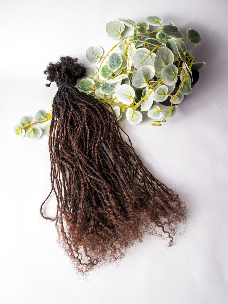 Extra Small Loc extensions.x 50 locs per bundle. | 1b/Medium Brown | 100% Afro Kinky Human Hair Dreadlocks Extensions.